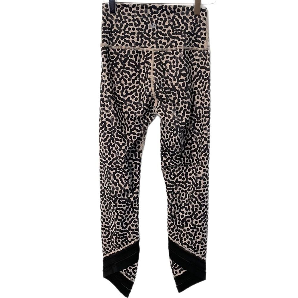 Lululemon High Times Pant Wrap Mesh Ace Spot Grain Black Sz 4 - Picture 2 of 4
